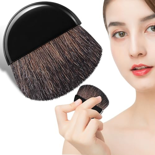 LALADEFIEE Brocha para Polvos Compactos y Rubor, Pincel de Nylon Pequeño de 5 CM, Adecuado para Aplicación Precisa en Eventos y Salidas
