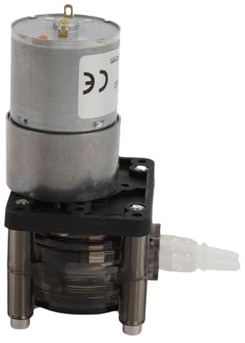 Huairdum Peristaltisk Pump, Låg Flödeshastighet 200 Mlmin Vätskedoseringspump med DC-borstad Motor och Fast Pumprör för Akvariumlabbets Analytisk Industriell Fyllningsmaskin (12V)