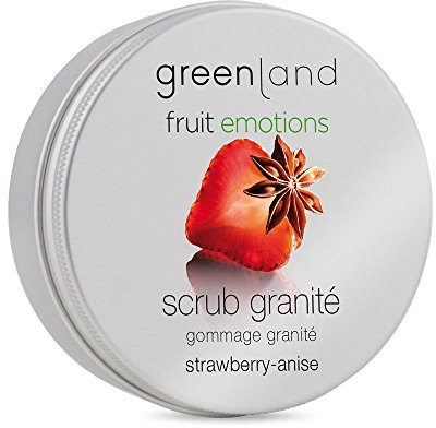 Greenland Scrub Granité Erdbeer Anis | Verwöhnendes Gesichtspeeling & Peeling Körper in einem | 200ml Sanftes Scrub Peeling | Einzigartige Textur