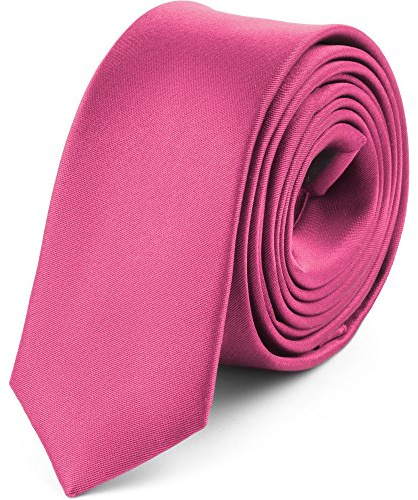 Ladeheid Corbatas Estrechas Diversidad de Colores Accesorios Ropa Hombre SP-5 (150cm x 5cm, Amaranto)