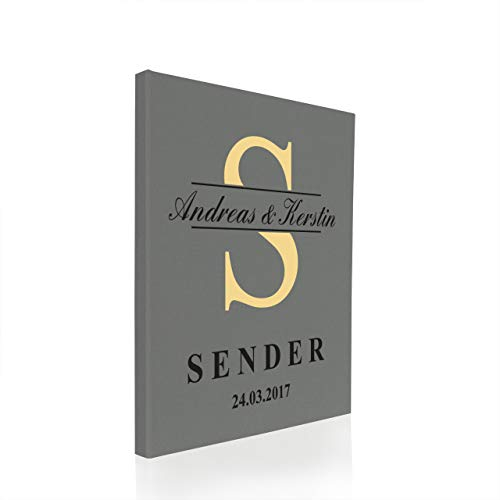 Hochzeitideal Stammbuch der Familie A4 inkl. Personalisierung Bezug Leinen Nr. 79 (Grau)