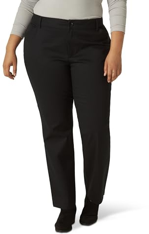 Wrinkle Free Relaxed Fit Straight Leg Pant, 18, Black