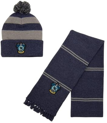 Harry Potter Bommemütze und Schal - Set: House Ravenclaw Set