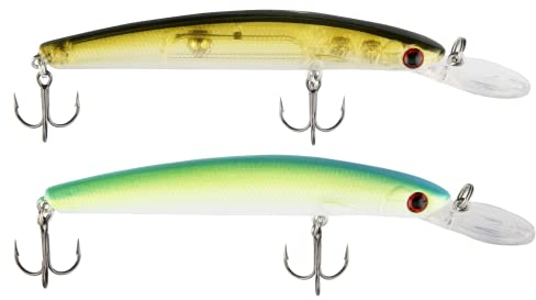 Zanderfang – Wobbler TROMMLER 9,5 cm 9,5 g – Olive-matt & Neon-grün – Hardbait mit Rassel – tieflaufender Kunstköder für Barsch & Zander – Spinnfischen Raubfischangeln