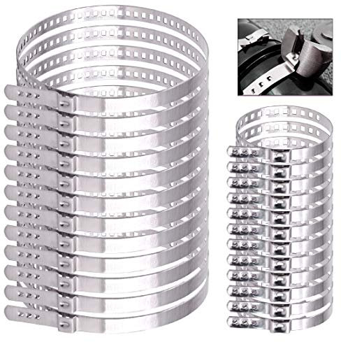 Keadic K-368 24 Pcs Auto CV Joint Boot Clamps Kit, 12 Pcs Small & 12 Pcs Large Stainless Steel Universal Adjustable Drive Shaft CV Boot Clamps