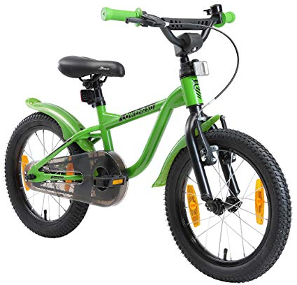 Löwenrad Kinderfahrrad für Jungen und Mädchen ab 4-5 Jahre | 16 Zoll Kinderrad mit Bremse | Fahrrad für Kinder | Grün