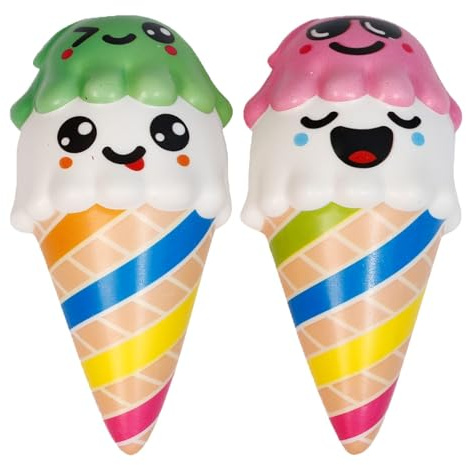 Anboor Set med 2 st Squishies Krama Glass Kawaii Långsam stigande doftande barnleksaker presenter söt mat samla alla hjärtans dag presenter