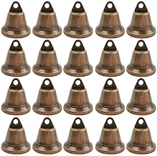 LATRAT 20 PCS Antike Bronze Vintage Jingle Bells Für Hauptdekorationen, Vintage Glöckchen Schellen, Metallglöckchen Kleine Glöckchen Vintage für Hunde Türglocke Weihnachtsglocke Windspiele Machen