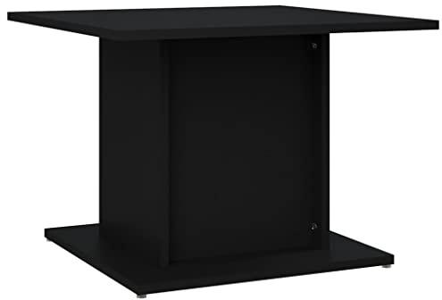 vidaXL Coffee Table Home Living Room Office Furniture Modern Rectangular End Accent Sofa Couch Side Tea Table with Storage Shelf Black Chipboard