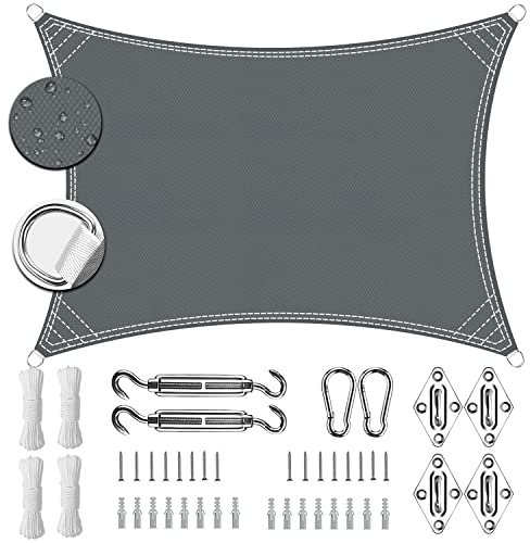 Yoosing Vela Ombreggiante 2.5x3.25m, Tenda Parasole Esterno, Resistente e Anti-Strappo con Kit di Fissaggio Professionale per Esterno, Giardino e Terrazza, Piscina - Grigio