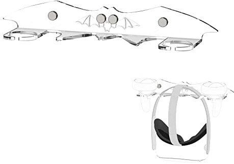 Geekria VR Wall Mount Stand Compatible with Quest 3 / Pro / 2, Valve Index, HTC Vive, PlayStation VR Game Accessories Storage Holder Hook VR Headset (Clear)