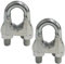 AERZETIX - C65298 - Lot de 2 Serre-câbles étrier pour fil Ø19 mm DIN 741 - filetage M12 mm - raccord chaîne - attache câble - U boulon - clip câble metallique - en acier zingué - couleur argent