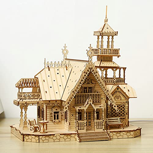 Cuteefun 3D Holz Puzzle Schloss Kit, Architektur Modell, Machen Sie Ihr Eigenes Holzhandwerk Kit für Erwachsene zu Bauen, Holz Mechanische BAU Set, Geschenk zum Geburtstag Vatertag