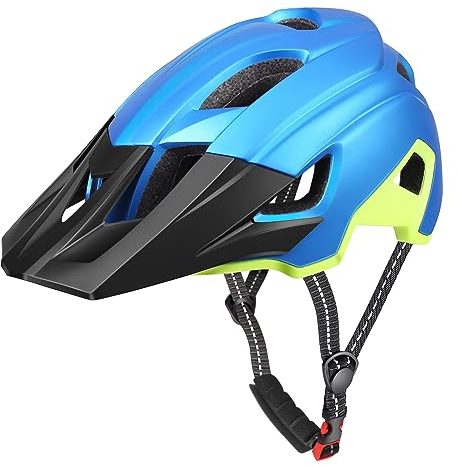 RaMokey Caschi da Bici, Casco da Ciclismo Leggero per Adulti, Casco da Bicicletta Regolabile per Mountain Bike e Strada per Uomini e Donne, 15 Prese d'Aria con Cinturino Regolabile e Visiera