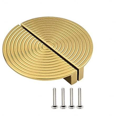 YQOLG87 Maniglie per cassetti a semicerchio, maniglia dorata per armadio da cucina con vite, manopole a semicerchio per porta dell'armadio, moderne maniglie in lega di alluminio, 2 pezzi, 74 mm