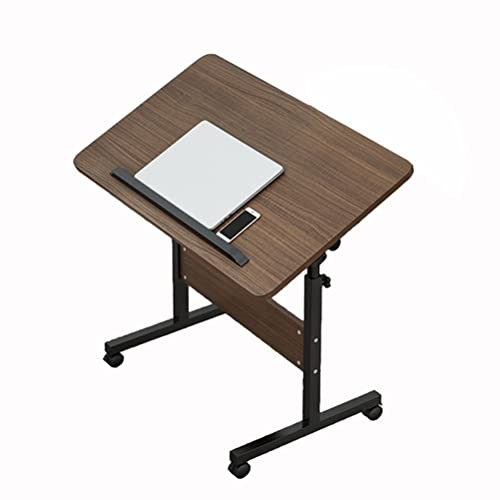 Laptop-Betttisch, Tragbar, Schoßschreibtisch, Notebook-Ständer, Lesehalter, Höhenverstellbar, Mobiles Nachttisch Mit Klappbarer, Neigbarer Oberseite Und Reichweite (Braun, 60 X 40 cm)