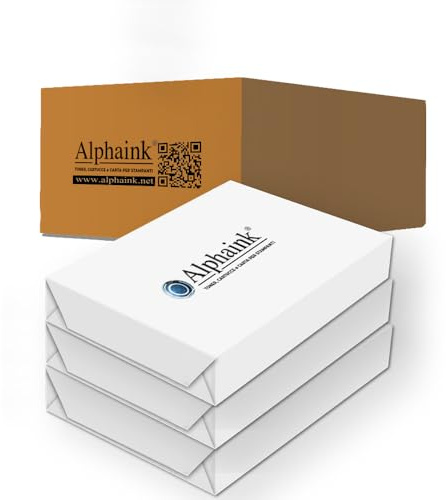 Alphaink Carta A4 Premium ideale per ufficio e casa, 75gr 3 Risme da 500 fogli l'una - tot.1.500 fogli - adatta per stampanti laser, inkjet e fotocopiatrice - Bianca