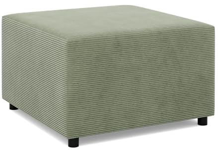 Mebligo - Fußstütze für Sessel 70 x 70 cm NEO Kollektion, Bequemer Hocker als Auflage, Pouf Hocker, Aus Hochwertigen Materialien, Sitzpouf, Fusshocker Gepolstert für Sessel, Grün