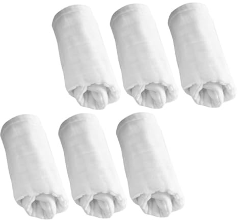 ibasenice 6pcs Muslin Burp Cloths Soft Cotton Reusable Pee Pads for Newborns Breathable and Washable Diapers for Boys and Girls for Daily Use and Showers