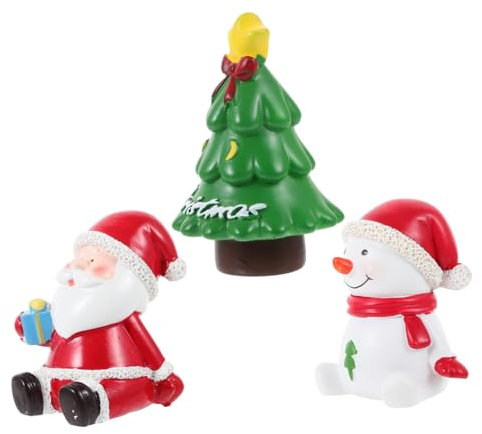 BELLIFFY Mini-Weihnachtsbaum Aus Kunstharz Für Aquarium Weihnachtsdekor Miniatur Ornament Mikro-Landschaft Dekoration Winterfigur