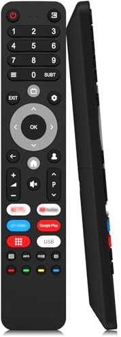 Ersatz-Fernbedienung für CHIQ Smart TV mit 6 Shortcut-Tasten, U43QM8E U43QM8V L40G7B L40H7G L32M8TG HDMI 2.1 USB 2.0 Modell PTV50GU-5024C /PTV55GMU-5024C – keine Einrichtung erforderlich