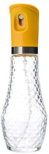 CONGARTENO Botella de Spray de Spray de Aceite Reutilizable de Vidrio y Acero Inoxidable Pulverizador de Aceite para Cocina para Asados y Ensaladas Preciso Diseño Ergonómico Color Amarillo