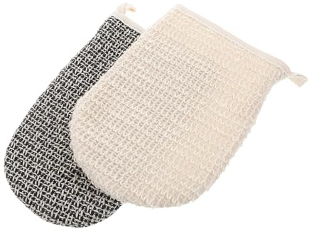 Hemobllo 2piezas Toalla de Baño Guantes Exfoliantes de Sisal Natural para Baño Spa y Ducha Exfoliante Corporal para Hombres y Mujeres