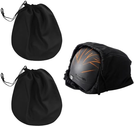 Cable Leader 2 Stück Schwarze Helmtaschen, Helmtasche Motorradhelm mit Kordelzug, 47 x 43 cm Helmsack, geeignet für Motorradhelme, Skihelme, Fahrradhelme, Basketbälle, Fitness, leicht zu verstauen
