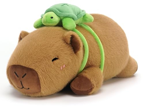 SQEQE Gewichtetes Capybara Kuscheltier, Weiches Wasserschwein Plüschtier Kuscheltierkissen mit Gewicht, Cute Plüschtiere für Kinder und Erwachsene 25CM