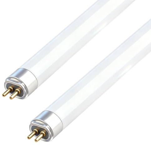 2er-Pack Leuchtstoffröhren T5, 8W, 300mm, Kaltweiß (4000K), 560lm | G5-Sockel mit 2 Stiften, energiesparende Notbeleuchtung für Küche, Bad, Abstellraum und Garage.