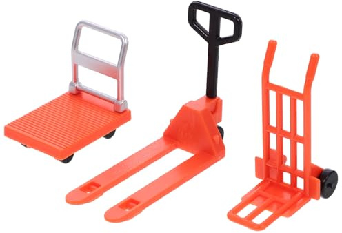 Mikikit Jeu de Véhicules Miniatures : Chariot Élévateur, Plateforme & Transport Manuel – Jouets de Construction Réalistes pour Apprentissage Pratique des Engins de Chantier, Stimulent la Motricité Fin