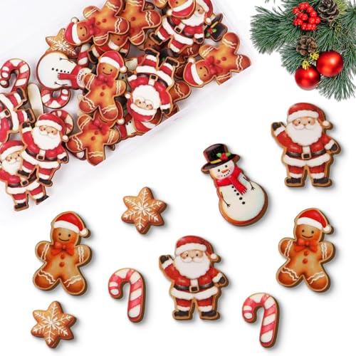 60 Stück Streudeko Weihnachten Holz,Weihnachts Streudeko, StreudekoHolz Weihnachten,WeihnachtsdekoStreudeko,StreuteileWeihnachten,WeihnachtenKonfetti Holz für WeihnachtenDeko Tischdeko DIY Handwerk