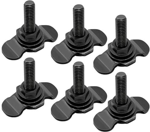 ZHIYUQL® 6 Stück Zubehör Airlineschiene Fitting Airline Schienen Zubehör | Airlineschiene Fitting, M8 × 40MM 500daN Endbeschlag Schraubfitting für Airlineschiene Endfitting, Schwarz