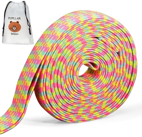 JYSNOW Gummitwist Set 5m mit Tasche, für Kinder ab 5 Jahren | Gummi Twist für Innen & Außen Verwendbar, 4 Kinder Gleichzeitig Benutzbar, Für Pausenspiele & Eltern-Kind-Interaktion