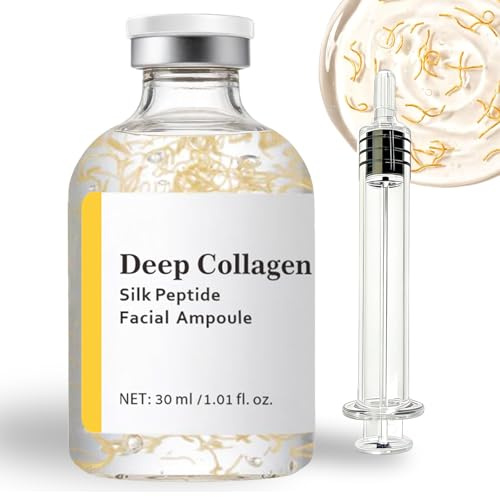 Silk Peptide Intensive Lifting Ampoule, Deep Collagen Serum, Copper Peptides, Instant Face Lift, Smooth-Looking Skin for Skincare, 1.01 Fl Oz / 30ML