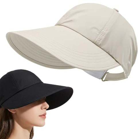 Generisch Sonnenhut Damen Sun Protection Baseball Hat Summer Hat Women's Breathable Hat Visor Cap Für Strand Und Outdoor Aktivitäten Sonnenschutz (Cremeweiß)
