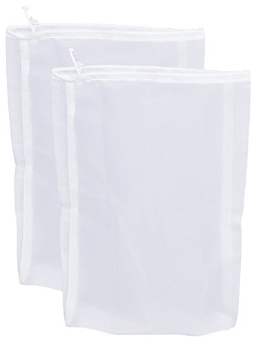 Therpin Reusable Nylon Fine Mesh Food Strainer Bag, All Purpose Food Grade Filter for Almond Milk, Coffee, Home Brewing, Hop, Juice (32cm x 22cm, 2 Pcs)