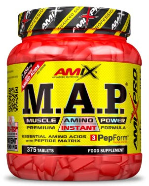 AMIX - Aminoácido en Tabletas Muscle Amino Power - Suplemento para Mantener y Aumentar la Masa Muscular - Gran Aporte de Proteínas para el Desgaste Muscular - 375 tabletas