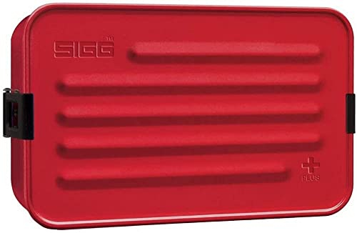 SIGG Metal Box Plus L Green Lunchbox 1.2 L, moderne Brotdose mit praktischem Einsatz, federleichte Brotbox aus Aluminium mit Trennwand