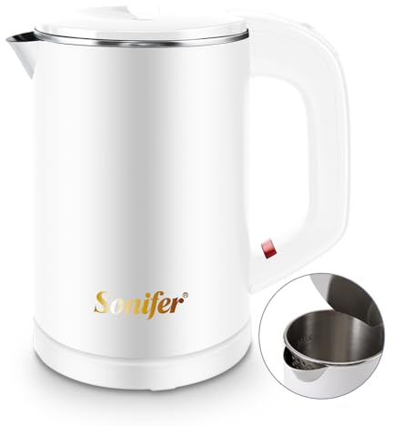 0,6l Acero inoxidable Camping Hervidor de viaje Hervidor inalámbrico Carcasa de plástico Diseño de doble pared 800W Hervidor de tetera Evitar quemaduras Calefacción silenciosa | Ahorro de energía