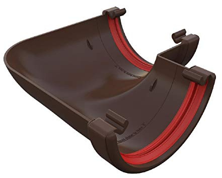 Brown Round Gutter 90 Degree Angle Joint, Freeflow 112mm Rain Water Systems