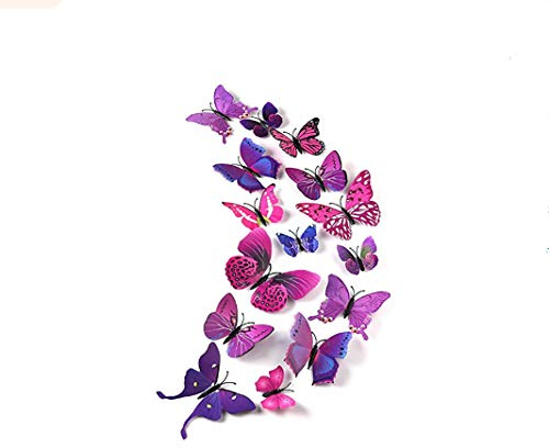 12 Stück 3D Abnehmbare Magnete Schmetterlinge Deko Butterfly Wandsticker für Heimwerker, Babyzimmer, Büro, Party und Geburtstag Dekoration