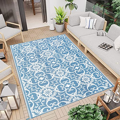 famibay Tappeto da Esterno Terrazzo Impermeabile Coperta da Picnic Pieghevole Coperta da Spiaggia Portatile Tappeto Esterno Interno Plastica
