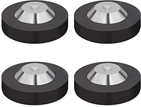 YuanYong Lautsprecherfüße 4 Pcs 39mm×13mm mit POM Edelstahl-Lautsprecherpads HiFi Geräte Füße für HiFi-Lautsprecher, Subwoofer, Audioverstärker, DAC und CD-Player (Schwarz)