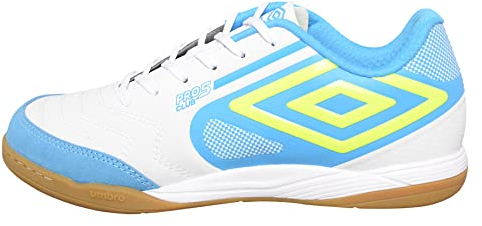Umbro Herren Club 5 Bump Futsal-Schuh, Weiß/Gelb/Blau, 43 EU