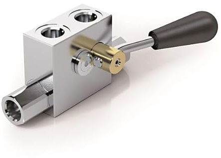 Hydraulisches Doppelpilotbetätigtes Rückschlagventil 3/8 mit manueller Abschaltung, VBPDE 3/8 L C/RUB