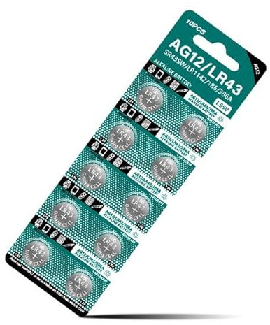 MUNDDY - Pack de 10 Pilas botón alcalinas AG12 LR43 386, 386, SR43W, V386, 386, D386, S1142E, 260, H, 280-41, SB-S8, SR43