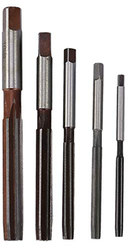 Lanlousy 5 Stücke Flöten Hand Reibahlen Set H8 Chuck Zylinderschaft Hand Reibahlen Set 4mm / 5mm / 6mm / 8mm / 10mm