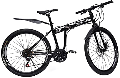 Begoniape 26 Zoll Mountainbike mit 21 Gang Schaltung, Schwarz, Weiß Scheibenbremse MTB Fahrrad, Federgabel Geschwindigkeits-Klapprad Fahrräder, Fahrrad für Herren Damen Heranwachsende…