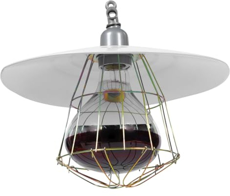POPETPOP Lampe Chauffante Pour Bétail Accessoire De Cage Pour Poulets Chiots Porcs Et Canards Protection Anti-Brûlure Résistante Aux Hautes Températures Installation Facile 11.81 X 11.81 X 9.84 Pouces